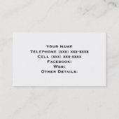 Black Sporty Team Jersey Visitenkarte (Rückseite)