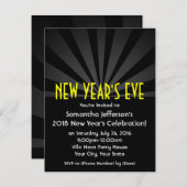 Black Spotlight Marquee New Years Party Einladung (Vorne/Hinten)