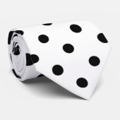 Black Spots Neck Tie Krawatte (Gerollt)