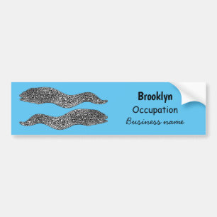 Black spotted moray eel cartoon illustration autoaufkleber
