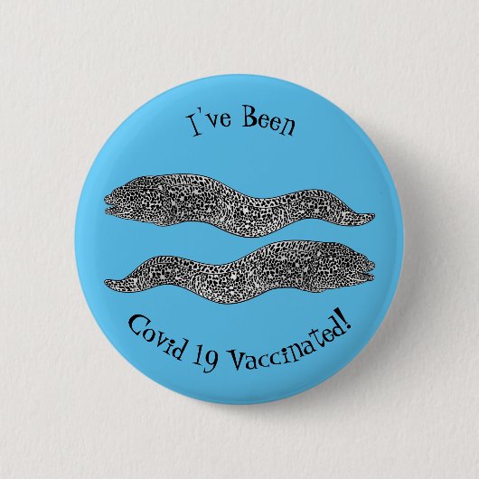 Black spotted moray eel cartoon illustration button (Vorderseite)