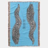 Black spotted moray eel cartoon illustration decke (Vorderseite Vertikal)