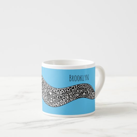 Black spotted moray eel cartoon illustration espressotasse (Vorderseite Rechts)