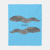 Black spotted moray eel cartoon illustration fleecedecke (Vorderseite)