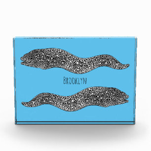 Black spotted moray eel cartoon illustration fotoblock