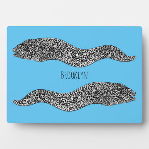 Black spotted moray eel cartoon illustration fotoplatte