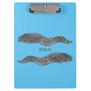 Black spotted moray eel cartoon illustration klemmbrett