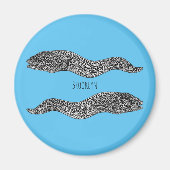 Black spotted moray eel cartoon illustration magnet (Vorne)