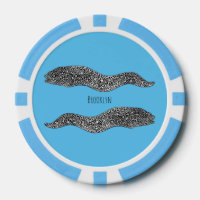 Black spotted moray eel cartoon illustration