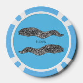 Black spotted moray eel cartoon illustration pokerchips (Rückseite)