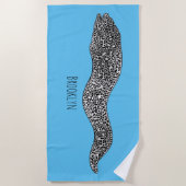 Black spotted moray eel cartoon illustration  strandtuch (Vorderseite)
