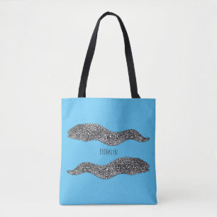 Black spotted moray eel cartoon illustration tasche