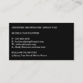 Black Spray Tanning Boho Körperhautin Visitenkarte (Rückseite)