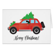 Black Springer Spaniel Car with Tree (Vorderseite (Horizontal))