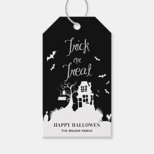 Black Spuk House Trick oder Treat Halloween Geschenkanhänger