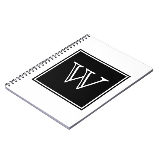 Black Square Monogram Notebook Notizblock (Linke Seite)