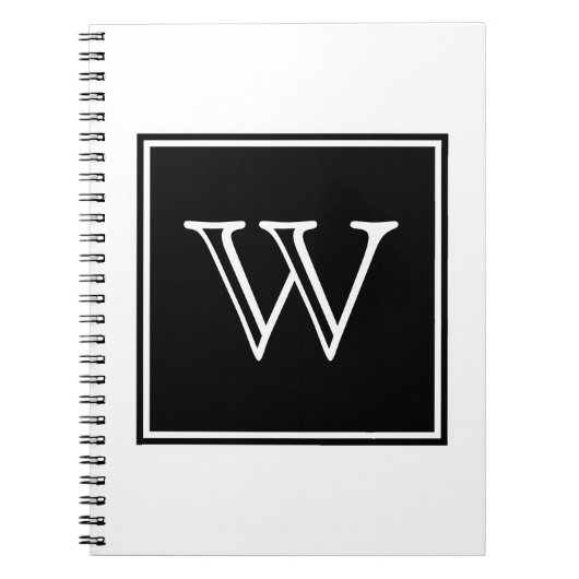 Black Square Monogram Notebook Notizblock (Vorderseite)