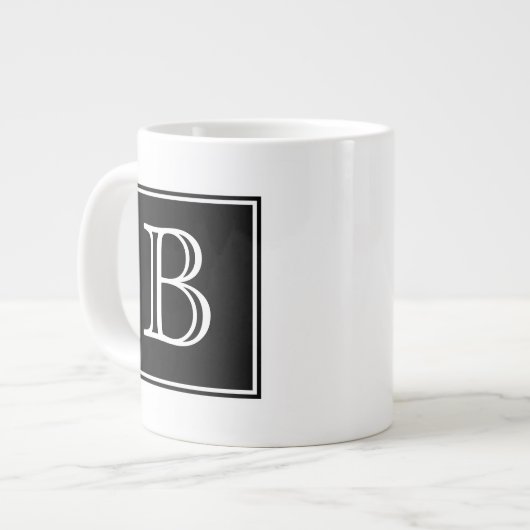 Black Square Monogram Specialty Tasse (Vorderseite Links)