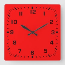 Black Square Number Faceplate auf roter Seite