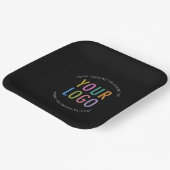 Black Square Paper Plates 9 in Custom Logo Branded Pappteller (Gewinkelt)