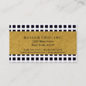 Black Squares auf der White & Gold Chic Business C Visitenkarte (Rückseite)