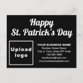 Black St Patrick Business Holiday Postkarte (Vorderseite)