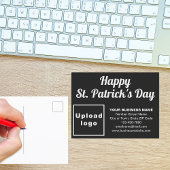 Black St Patrick Business Holiday Postkarte