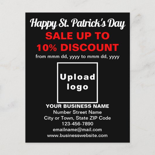 Black St. Patrick's Day Business Sale Flyer (Vorne)