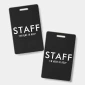 Black Staff Here to Help Ausweis (Vorder- & Rückseite)