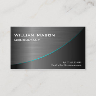 Black Stainless Steel Curved, Business Card Visitenkarte