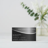 Black Stainless Steel Effect, Business Card Plus Visitenkarte (Stehend Vorderseite)