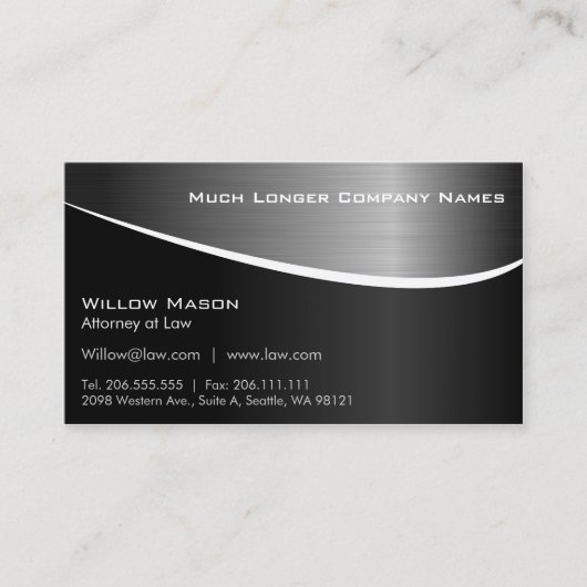 Black Stainless Steel Effect, Business Card Plus Visitenkarte (Vorderseite)