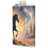 Black Stallion in Desert  Flachmann (Links)