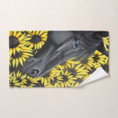 Black Stallion Pferd und Sonnenblumen Badhandtuch Set (Handtuch)