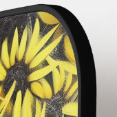 Black Stallion Pferd und Sonnenblumen Pickleball Schläger (Linke Seite)