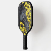 Black Stallion Pferd und Sonnenblumen Pickleball Schläger (Links)