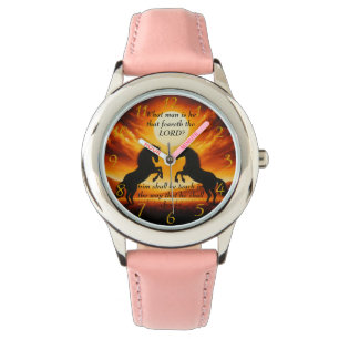 Black Stallion Silhouette Armbanduhr