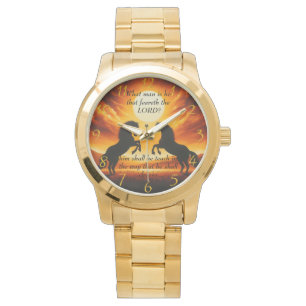 Black Stallion Silhouette Armbanduhr