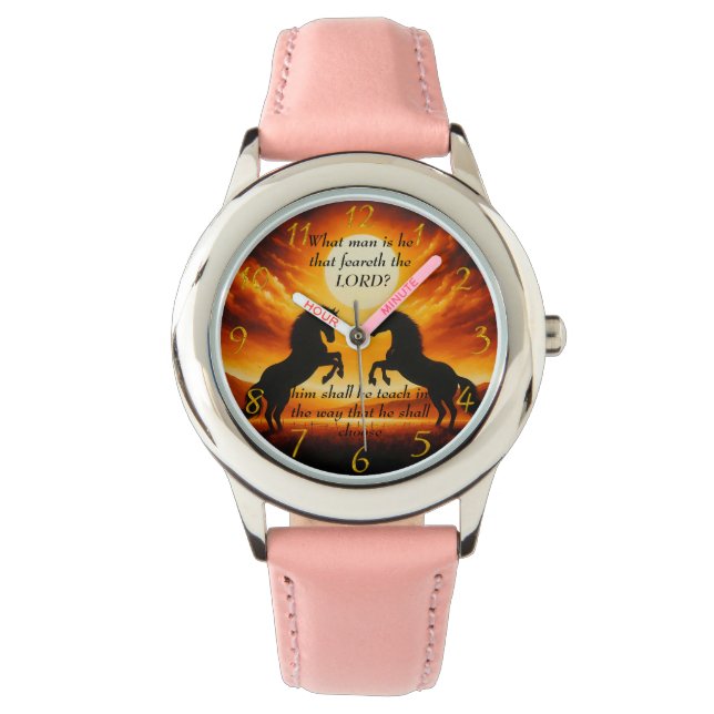 Black Stallone Silhouette Armbanduhr (Vorderseite)