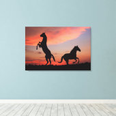 Black Stallone Silhouette Leinwanddruck (Insitu (Holzboden))
