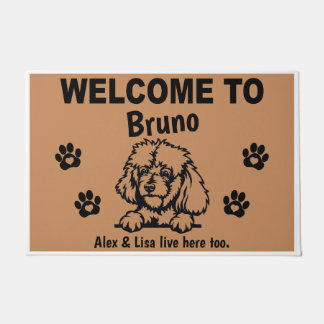 Black Stand PoodlePersonalized Door Mat Doormat  Fußmatte