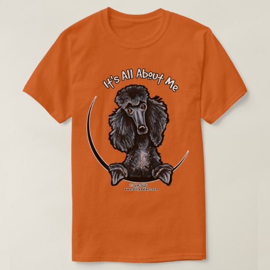 Black Standard Poodle alles über mich T-Shirt (Design vorne)
