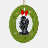Black Standard Poodle Christmas Classic Keramikornament (Rechts)
