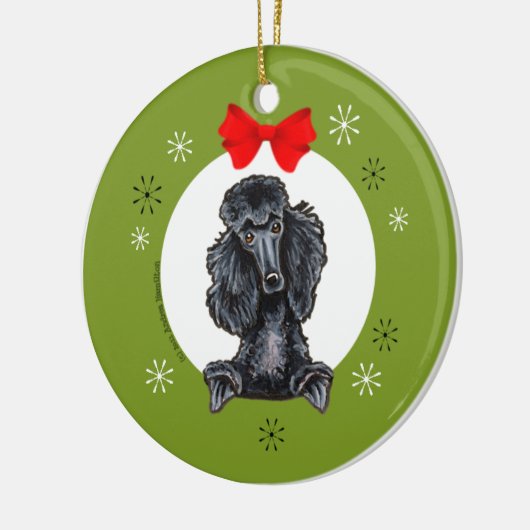 Black Standard Poodle Christmas Classic Keramikornament (Links)