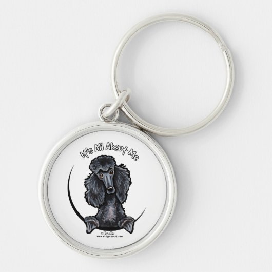 Black Standard Poodle IAAM Schlüsselanhänger (Vorne)