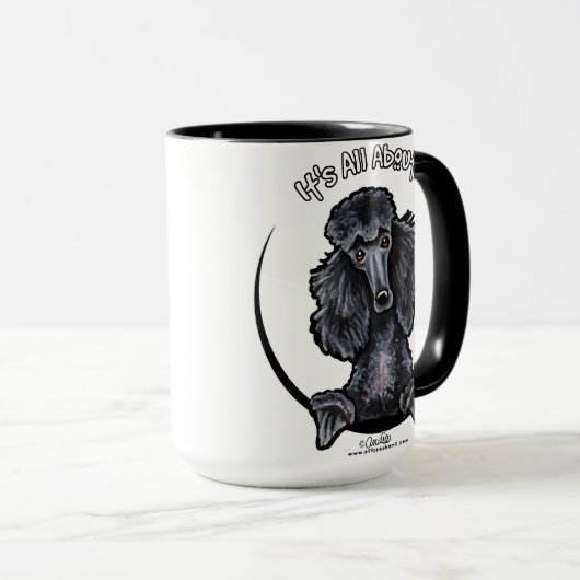 Black Standard Poodle IAAM Tasse (VorderseiteRechts)