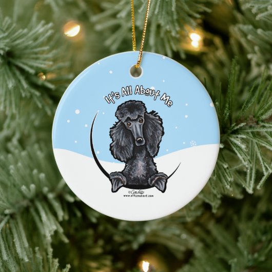 Black Standard Poodle IAAM Weihnachten Keramik Ornament (Baum)