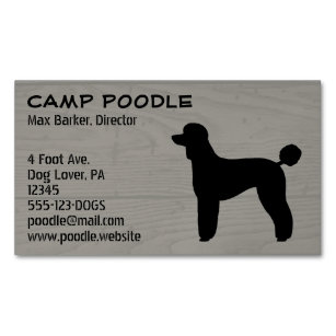 Black Standard Poodle-Silhouette Magnetische Visitenkarte