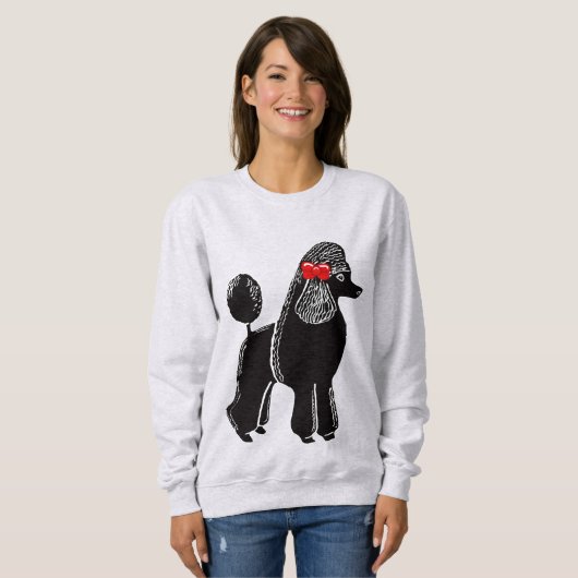 Black Standard Poodle Women's Raglan Sweatshirt (Vorne ganz)