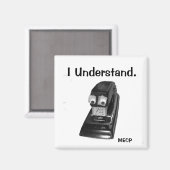 Black Stapler with Googly Eyes Magnet (Vorderseite/Rückseite)